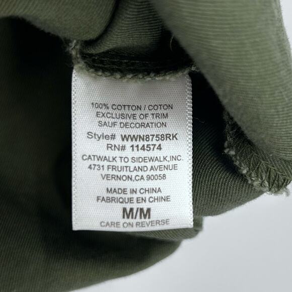 RO & DE Anthropologie Olive Green Utility Zip Vest Pockets Drawstring Womens M - Picture 7 of 11